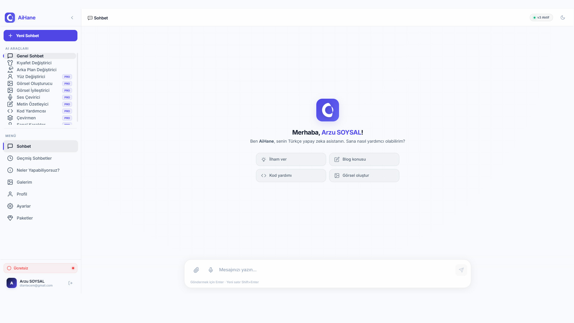 AiHane Dashboard